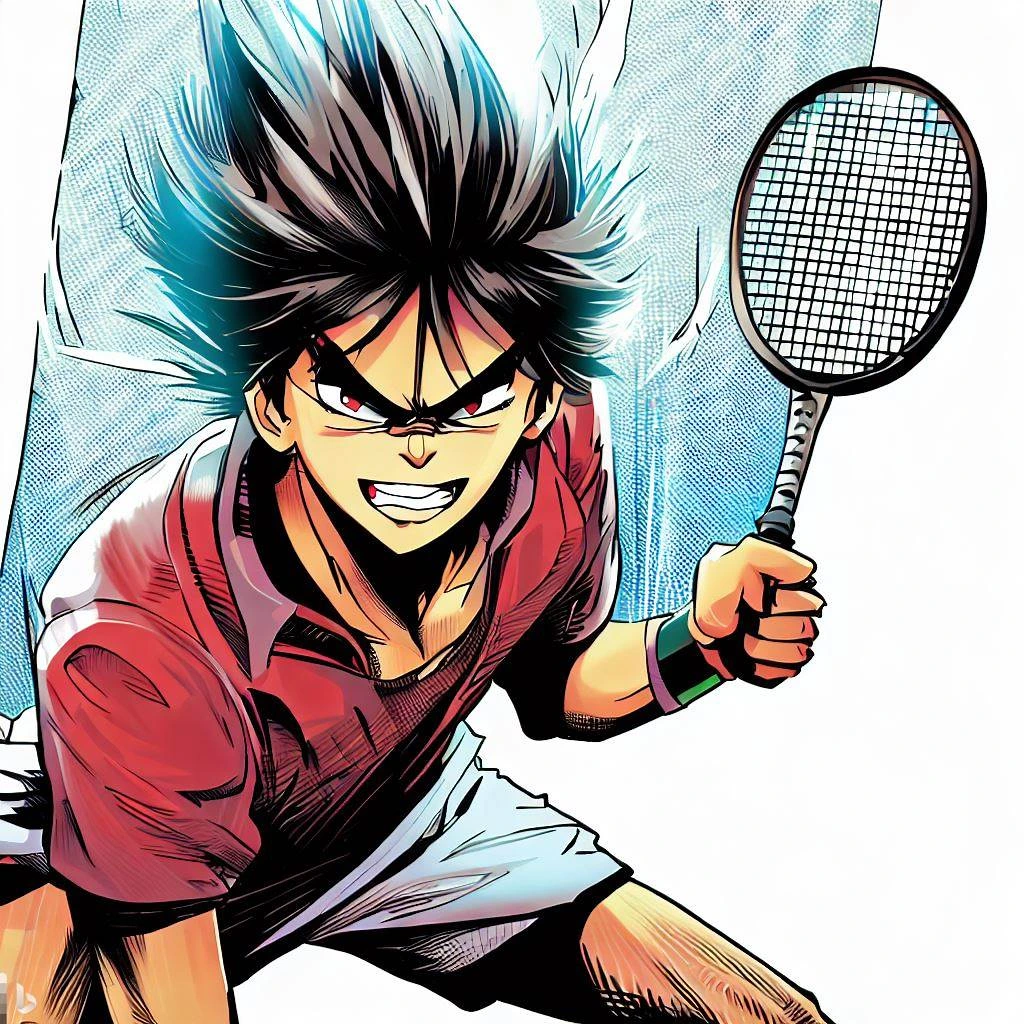 joueur de badminton style manga - championnat du monde de badminton 2023