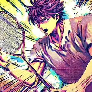 joueur de badminton style manga