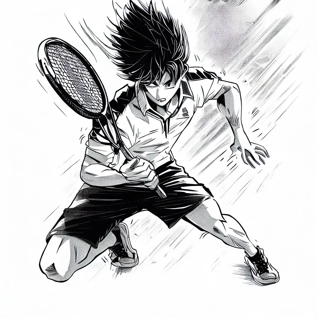 joueur de badminton qui fait un smash