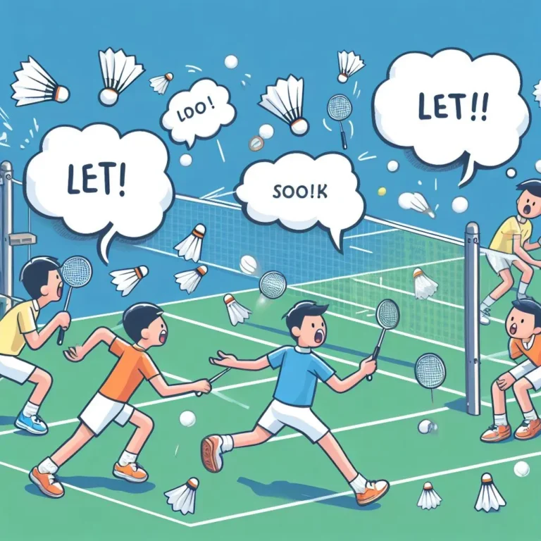 joueur de badminton qui disent let