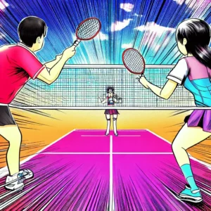 joueurs de badminton qui font du 2 contre 1