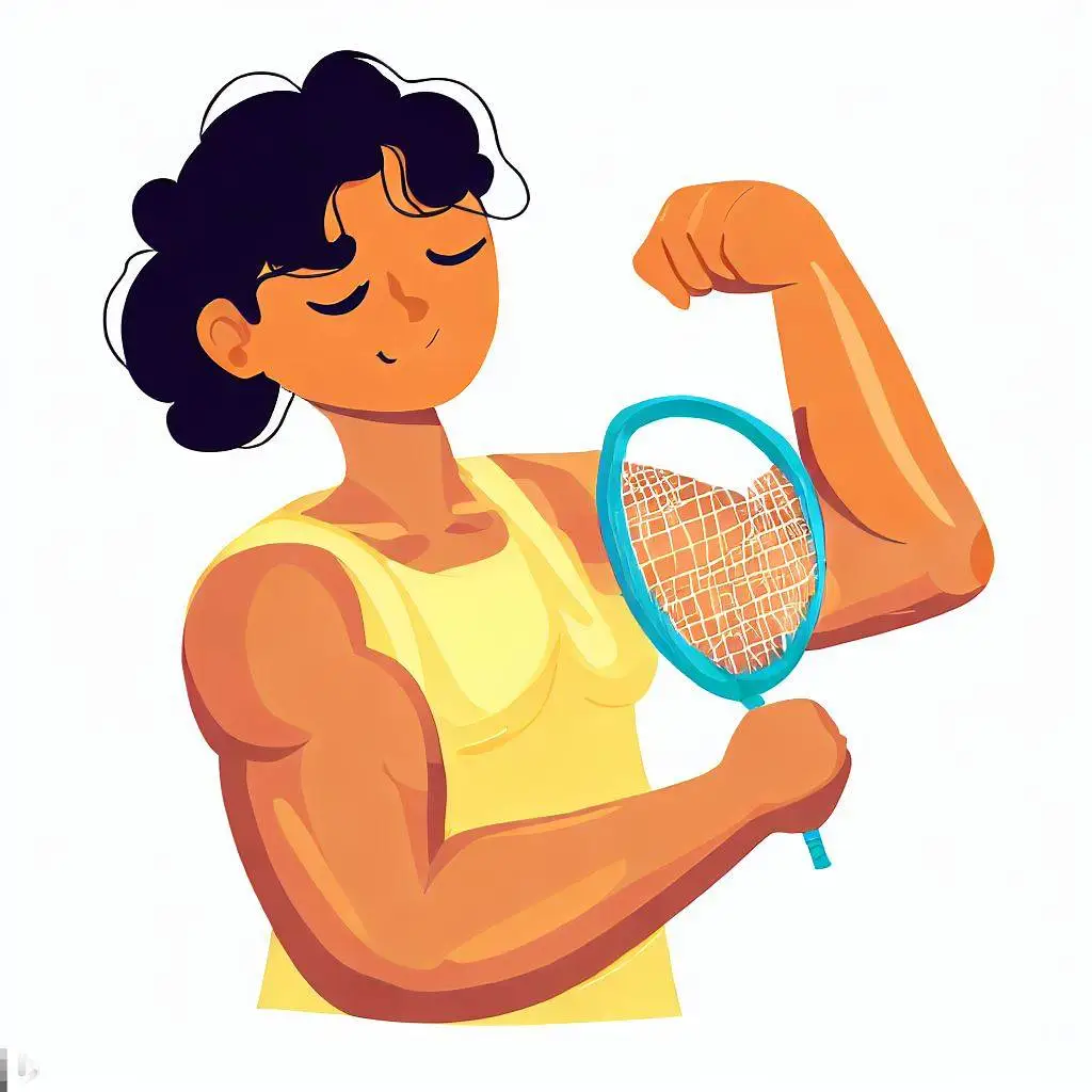 joueuse de badminton avec du biceps