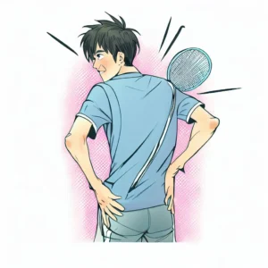 joueur de badminton qui a mal au dos