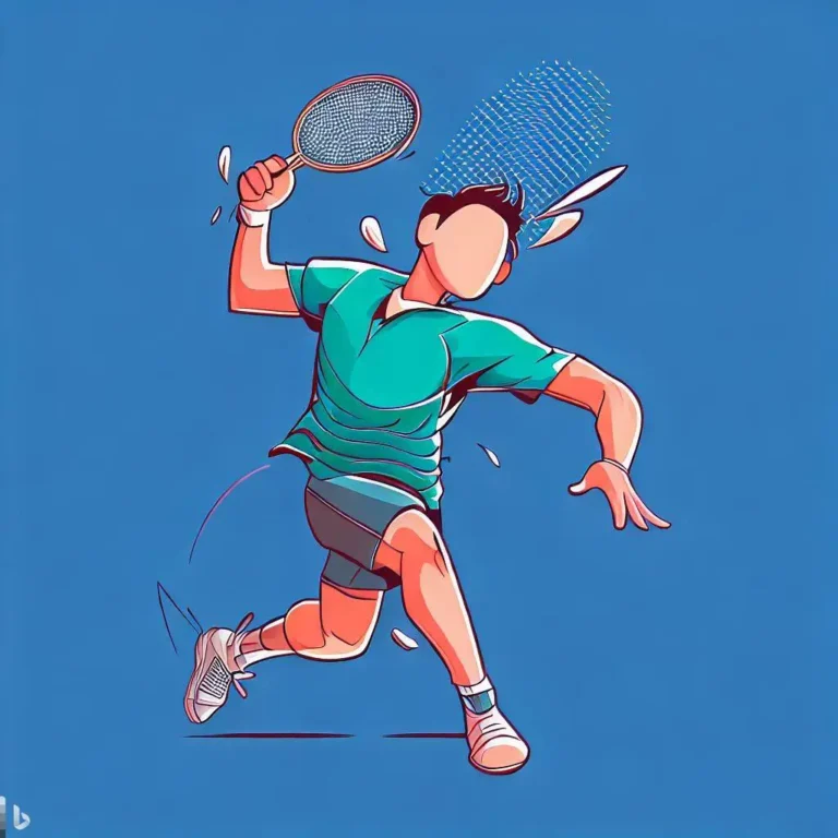 joueur de badminton qui fait un smash