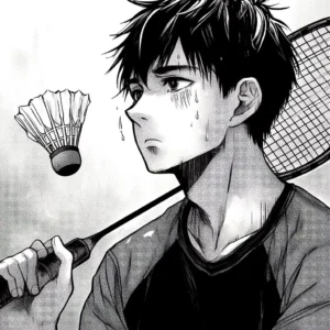 joueur de badminton qui joue tout seul