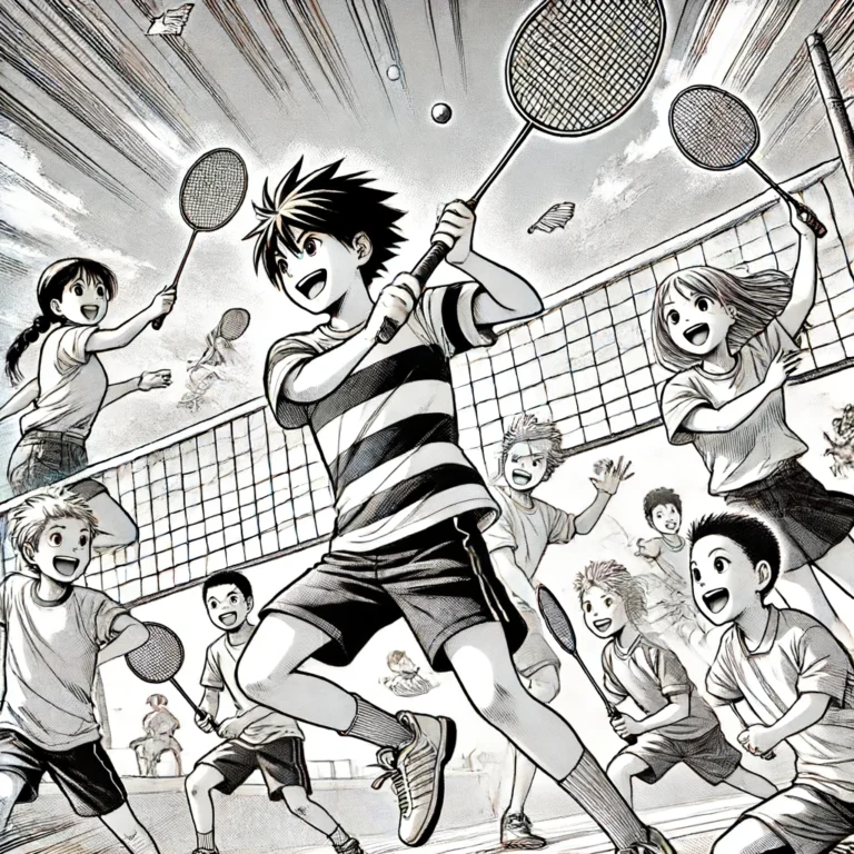 des enfants qui s'amusent au badminton